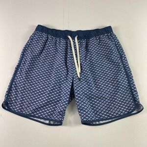 Fair Harbor One Shorts Mens 2XL Blue Geometric Lined Drawstring Pocket